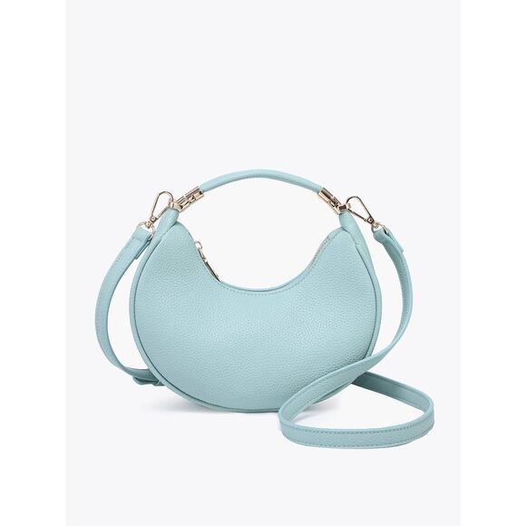 Half-Moon Crossbody w/ Convertible Snap Purse/Bag-Light Seafoam - Picture 3 of 7